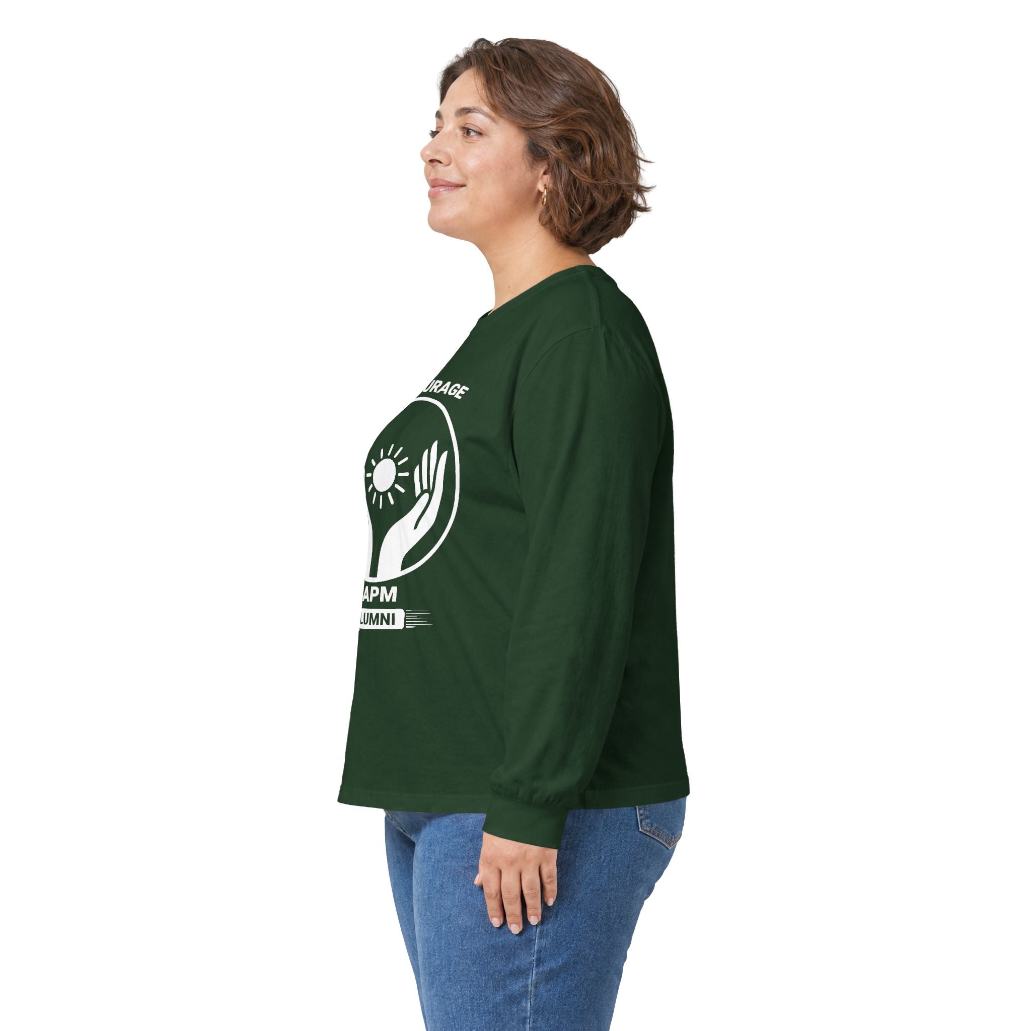 Long Sleeve Tee — Hands Cradling Sun Spiritual Graphic