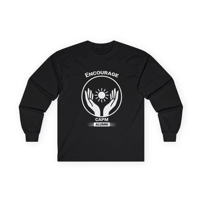 Long Sleeve Tee — Hands Cradling Sun Spiritual Graphic