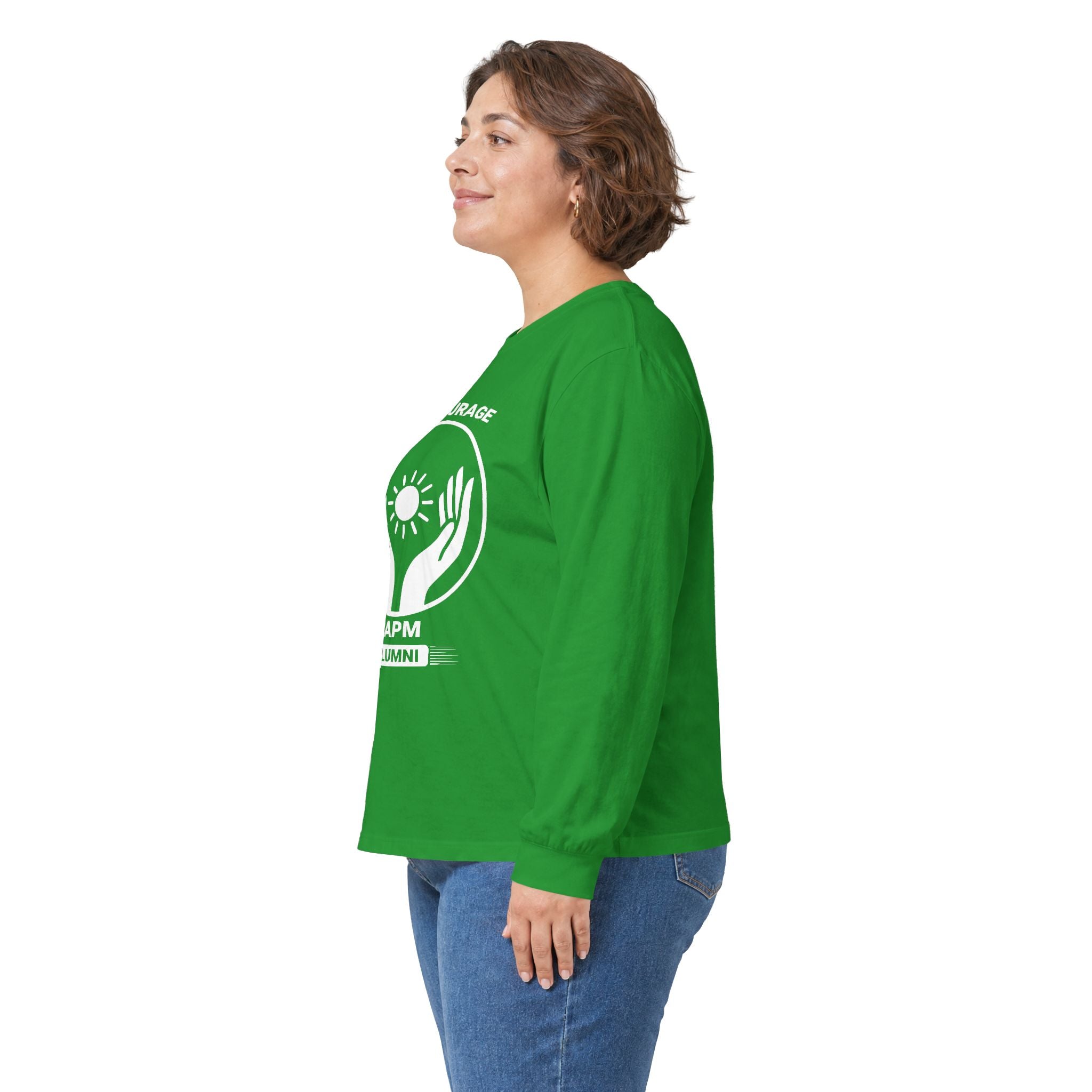 Long Sleeve Tee — Hands Cradling Sun Spiritual Graphic