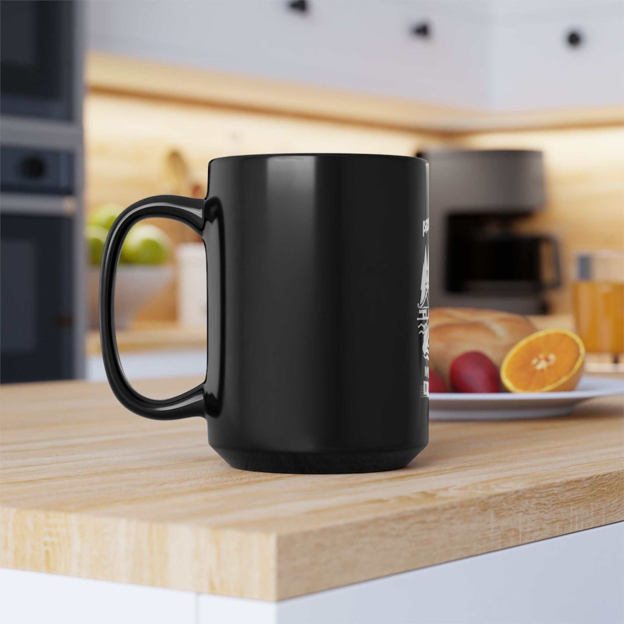 Augusta CAPM Alumni Black Ceramic Mug — Rowing Oars & Pines Design (11oz/15oz)