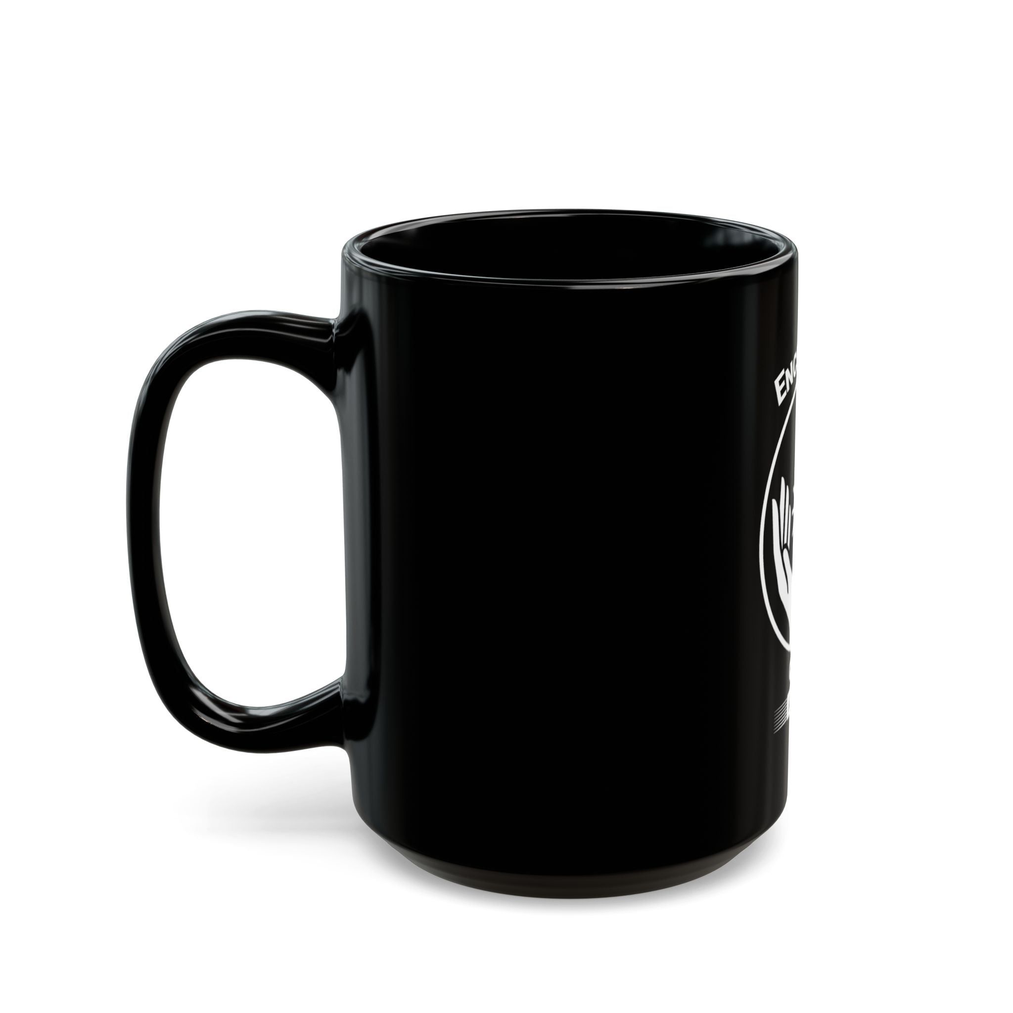 Encourage CAPM Alumni Black Ceramic Mug — Inspirational Hands & Sun Design (11oz/15oz)