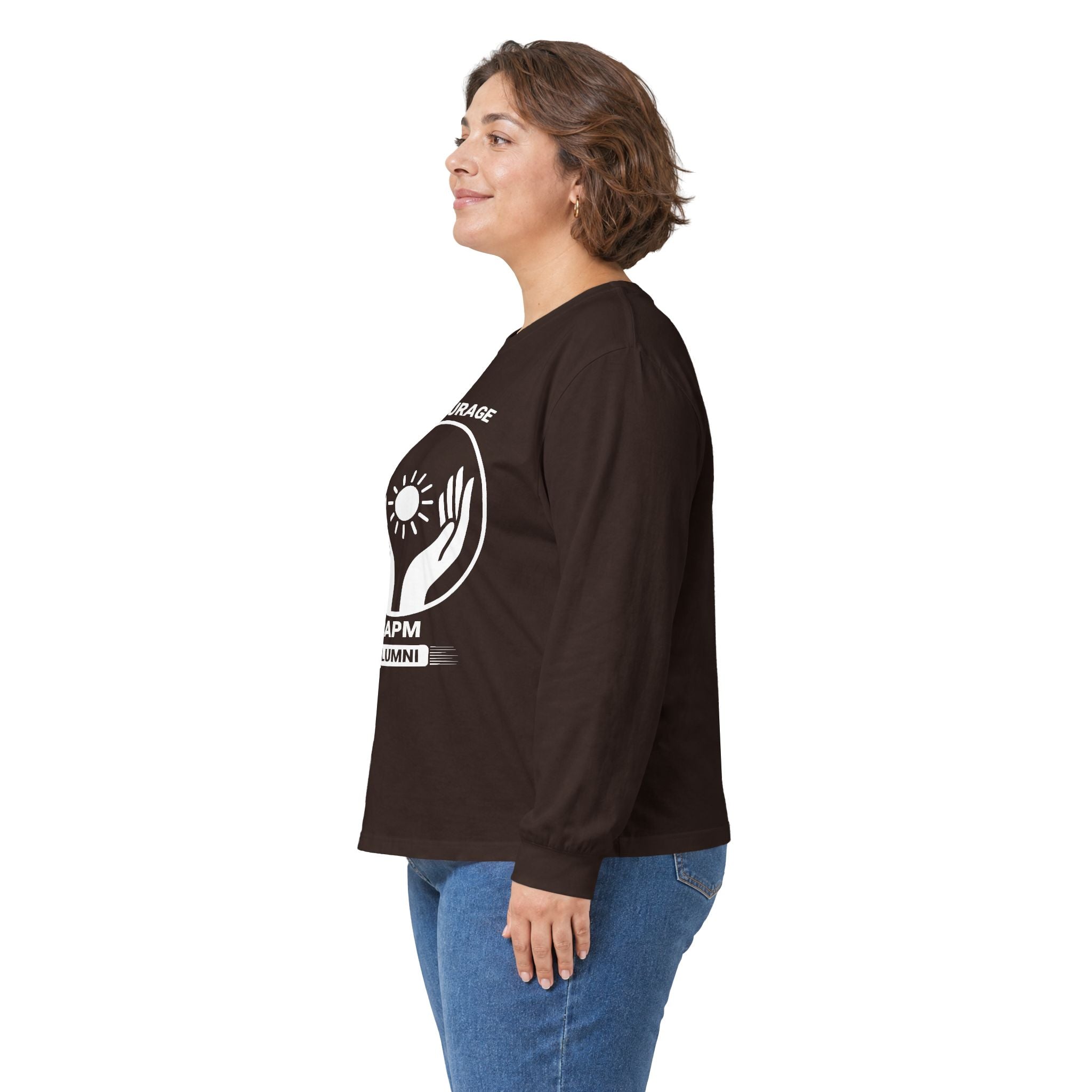 Long Sleeve Tee — Hands Cradling Sun Spiritual Graphic