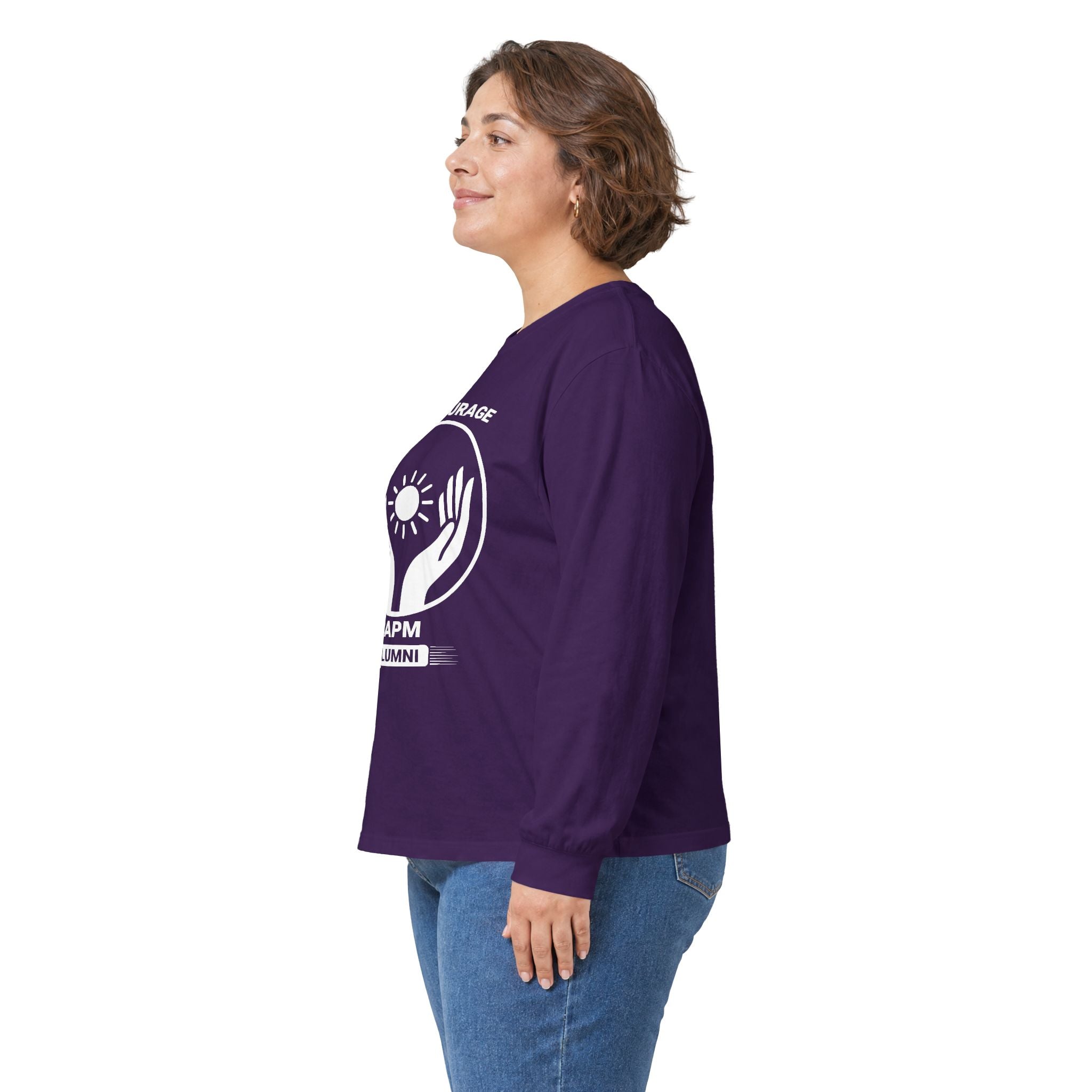 Long Sleeve Tee — Hands Cradling Sun Spiritual Graphic