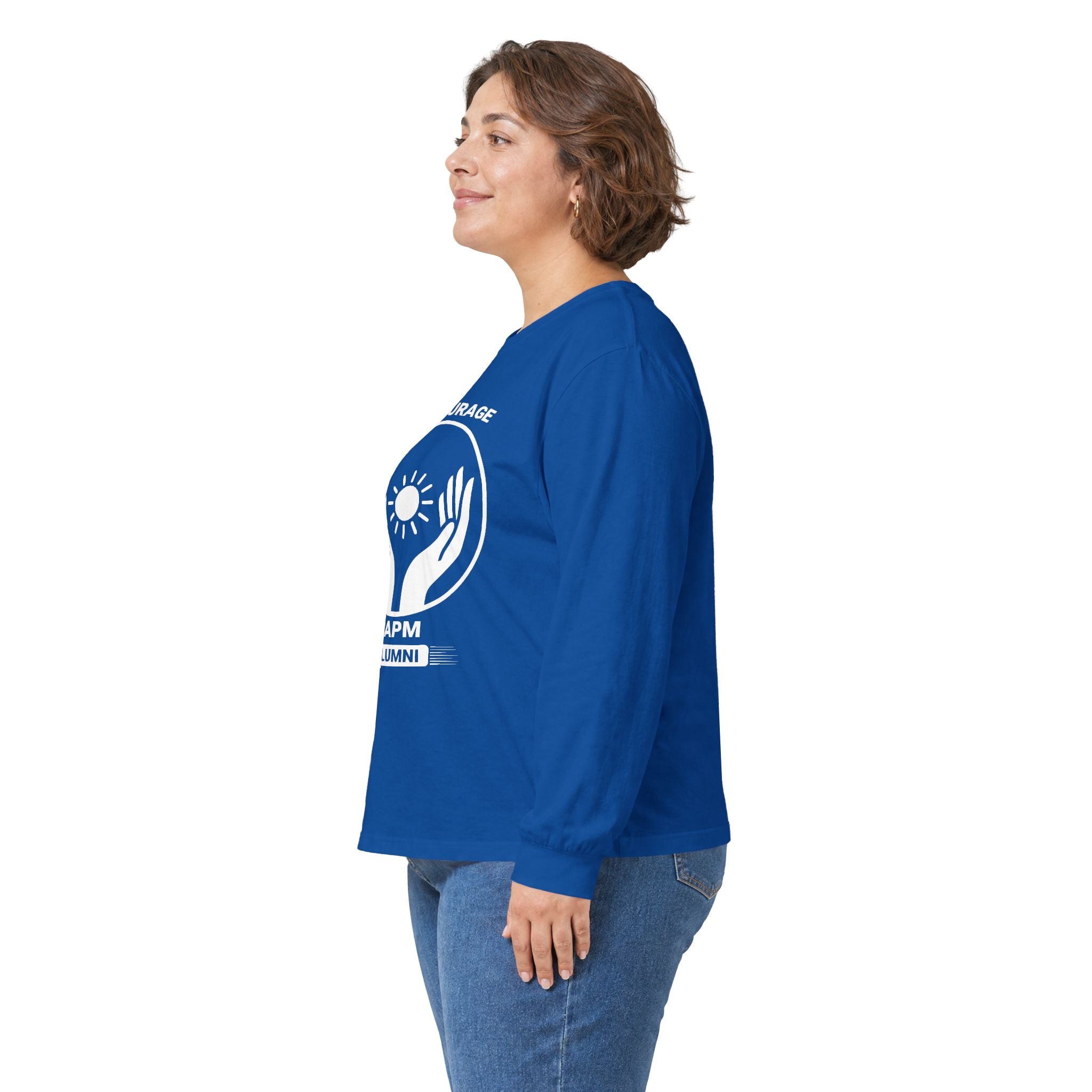 Long Sleeve Tee — Hands Cradling Sun Spiritual Graphic
