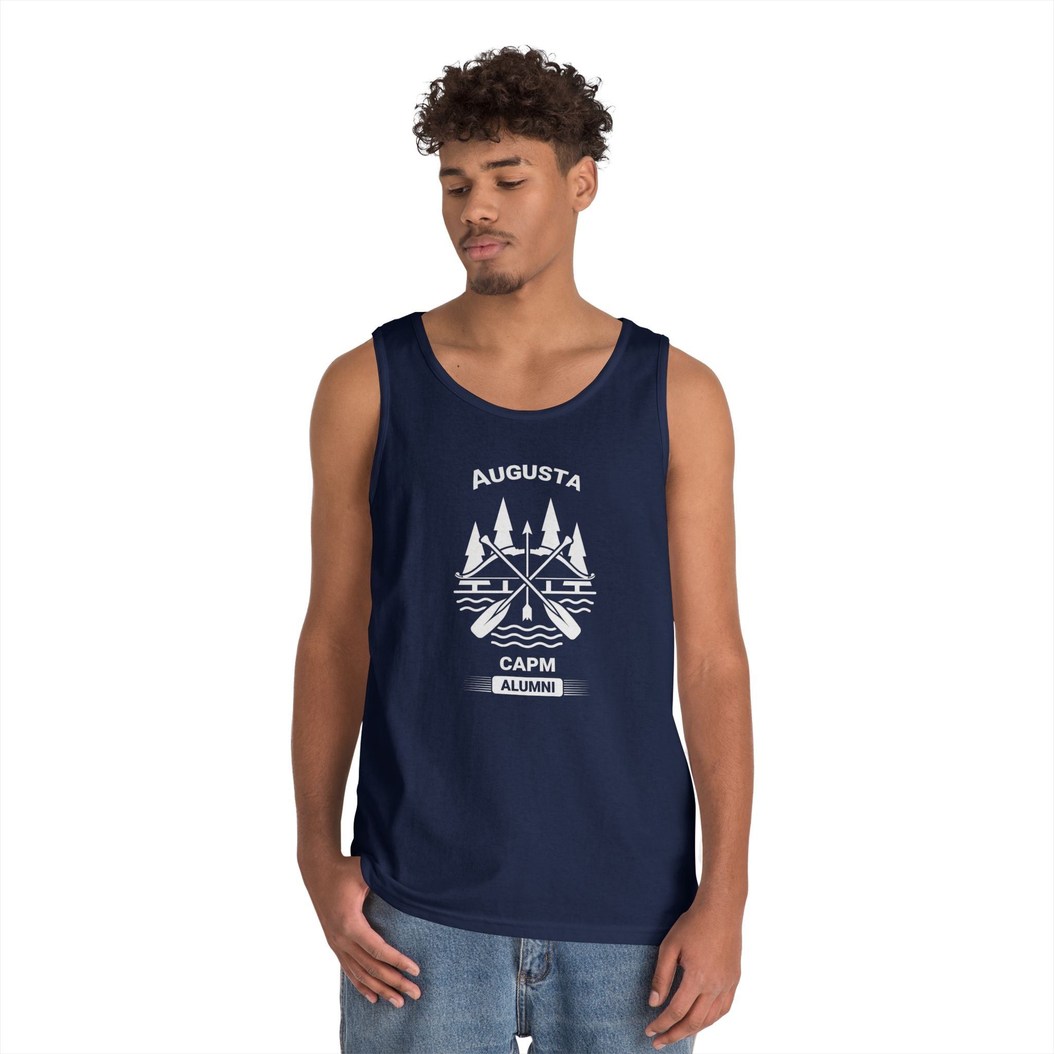 Tank Top — Minimal Outdoor Badge Design (Augusta Camp Vintage Emblem)