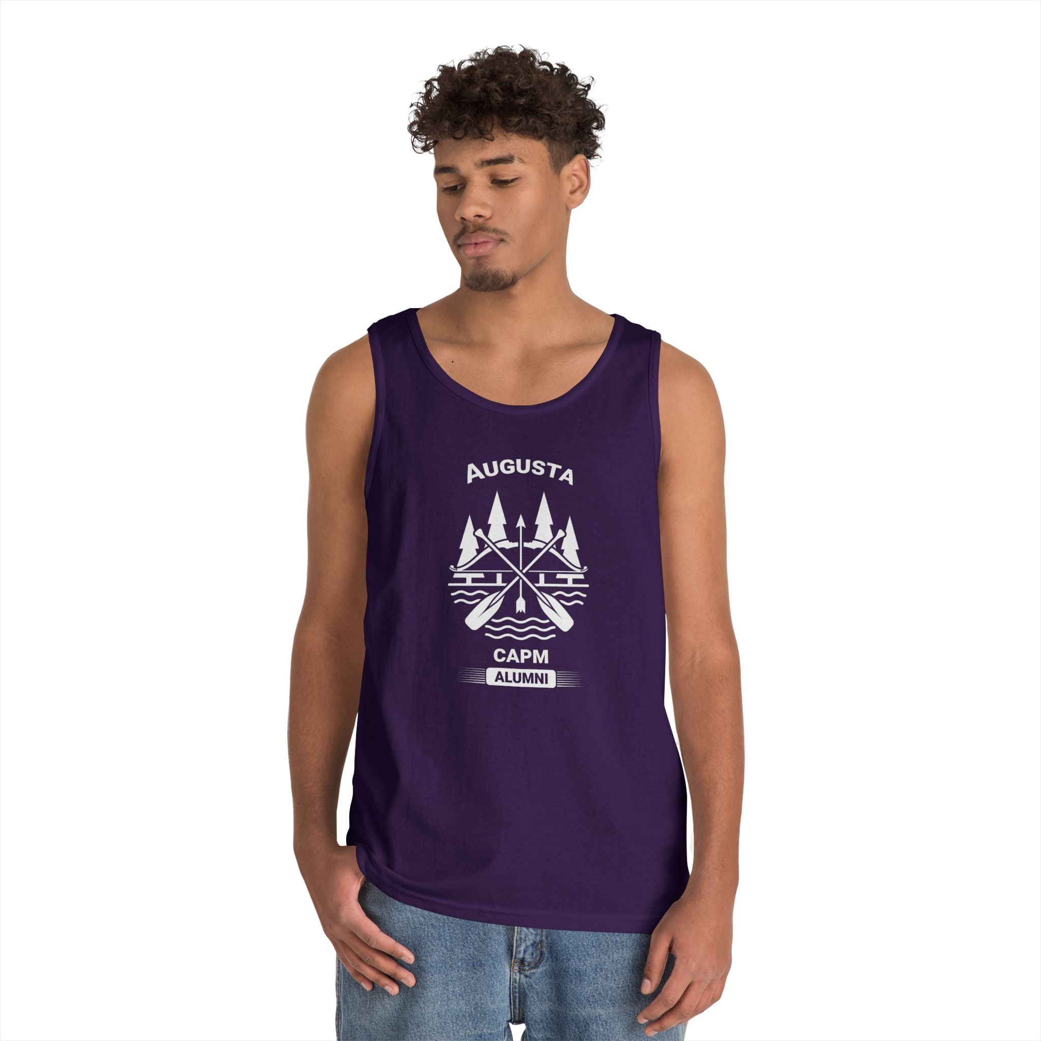Tank Top — Minimal Outdoor Badge Design (Augusta Camp Vintage Emblem)